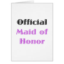 Official Maid of Honour Cards