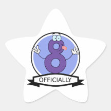 Officially 8 Birthday Banner Star Stickers