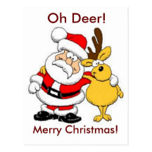 Oh Deer Merry Christmas Postcard