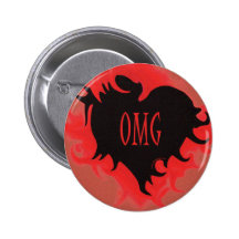 Oh My God Black Heart Buttons