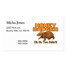 Oh No Honey Badger Business Card Templates
