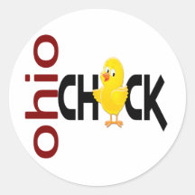 Ohio Chick 1 Round Sticker