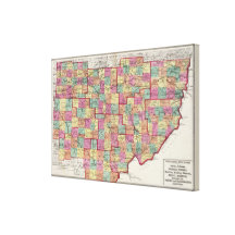 Ohio Counties Stretched Canvas Prints
