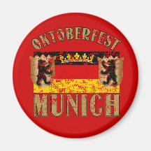 Oktoberfest Munich Distressed Look Design Fridge Magnet