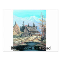 Old Barn above the pond, Barn above the Pond Post Cards