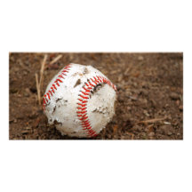 old baseball personalized photo card