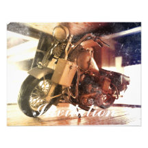 Old bike personalized invitation
