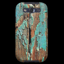 Old blue paint on wood casemate cases