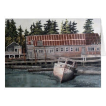 Old Boat House & Fishing Boat Cards