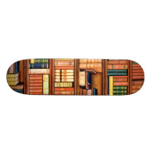 Old Books Library Bookshelf Skate Boards