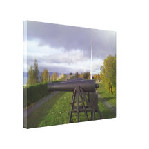 Old cannon stretched canvas print