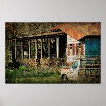 Old Country Homestead Poster