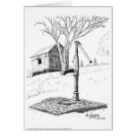 Old Country Waterpump Pen and Ink Greeting Card