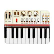 Old Electric Keyboard Rectangle Magnets