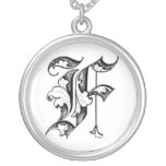 Old English Initial F Necklace