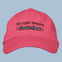 Old English Sheepdog Grandma embroidered hats