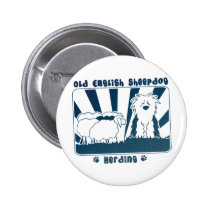 Old English Sheepdog Herding buttons