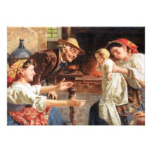 Old Family With Baby Personalized Invitation