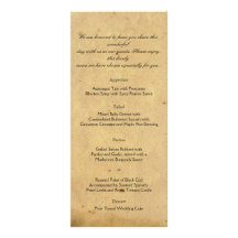 Old Fashioned Elegance Parchment Wedding Menu Rack Cards