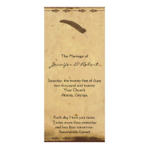 Old Fashioned Elegance Parchment Wedding Program Full Color Rack Card