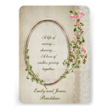 Old-Fashioned Floral Frame Personalized Announcements