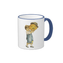 Old Fashioned Halloween Boy & Jack-O-Lantern Mugs