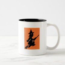Old Fashioned Halloween Witch Silhouette Mug