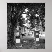 Old Gas Pumps Print