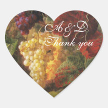 OLD GRAPE VINEYARD WINE TASTING PARTY,Thank You Heart Sticker