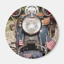 old Indian Harley-Davidson Police Motorcycle Fridge Magnet