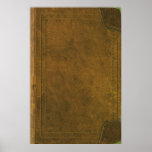 old leather book cover poster