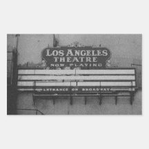 Old Los Angeles Theatre Sign Rectangular Stickers