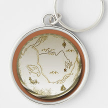 Old Map Key Chains