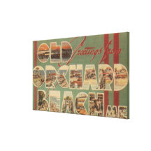 Old Orchard Beach, Maine - Large Letter Scenes Canvas Prints