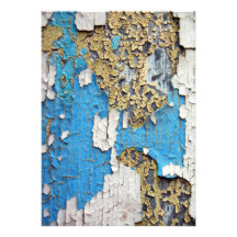 Old Painted Wood Custom Invitations