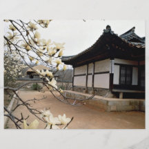 Old palace in spring flyer design