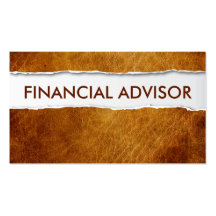 Old Paper Financial Advisor Business Card
