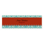 Old Renaissance Ornamental Damask Blue White Red Business Card