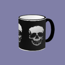 Old Skulls black and white mugs