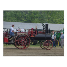 Old Steam Engine Tractor Post Card