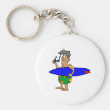 Old Surfer Dude Keychain