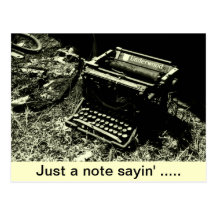old typewriter postcard