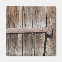 Old Weathered Wood and Rusty Metal Magnet