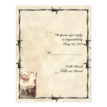 Old West Boots and Bouquets Response Card Personalized Announcement