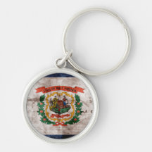 Old West Virginia Flag Keychain