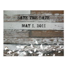 Old Wood Look Save the Date Post Card