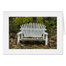 Old Wooden Bench Greeting Card