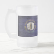 Old Wooden Kentucky Flag; Coffee Mugs