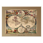 Old World Map Art Print Photographic Print