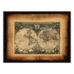 Old World Map Art Print Photographic Print